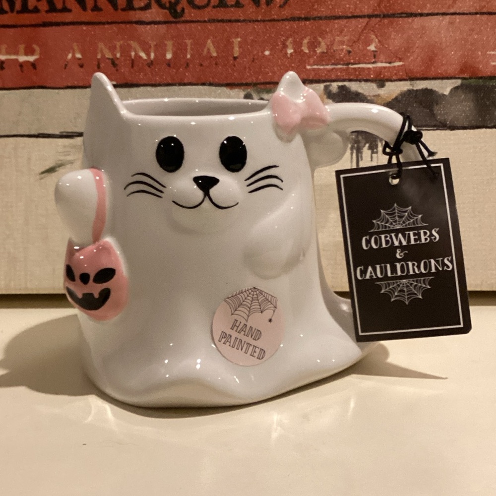 Cobwebs & Cauldrons Cat Ghost Mug 👻🐈‍⬛